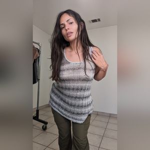 Bebe woven two tone tank top